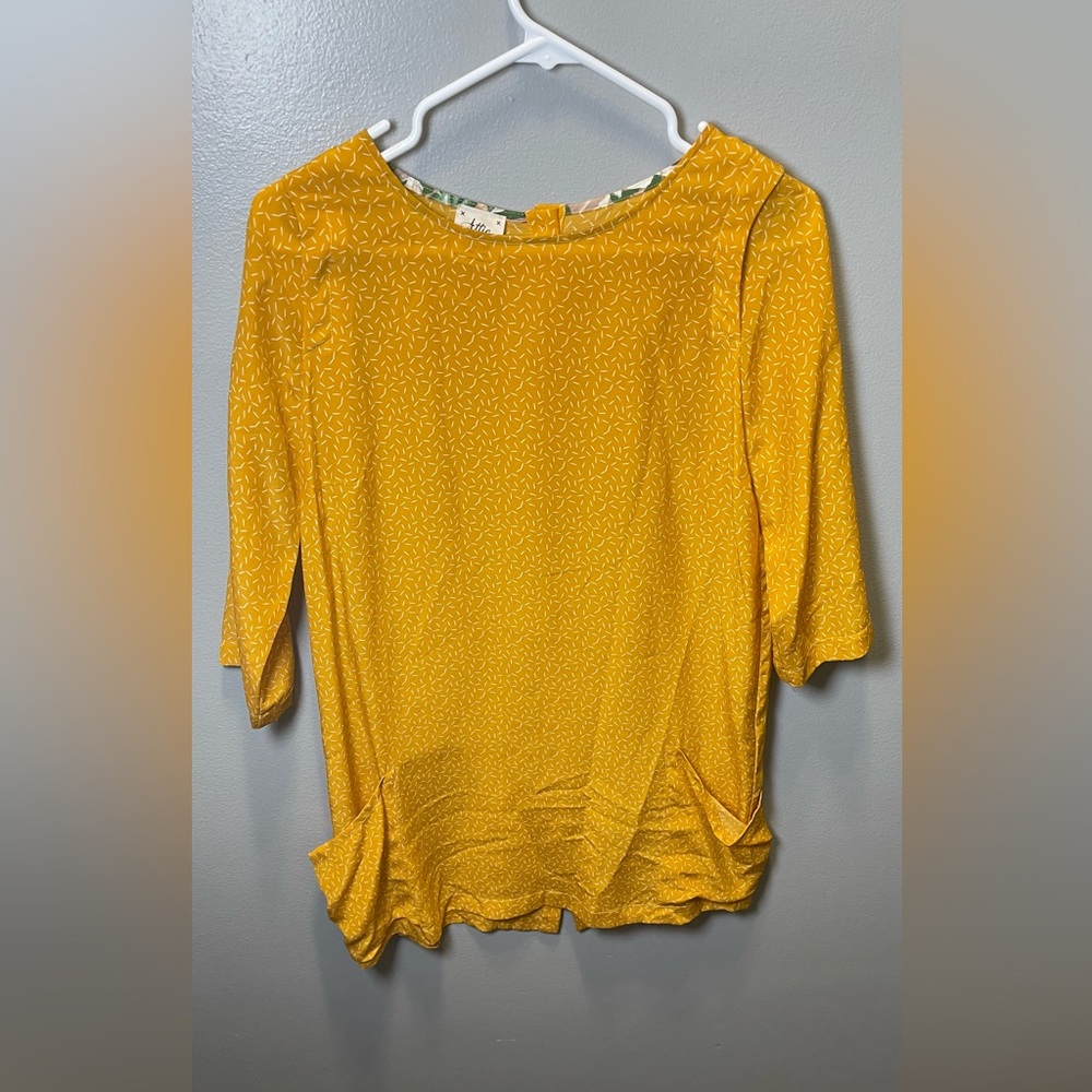Attic and Barn Women's Mustard Yellow Mini Dress Tunic Size Small
